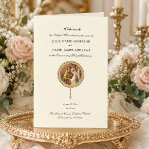 Traditional Catholic Wedding Latin Mass Program Card