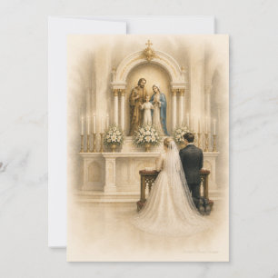 Traditional Catholic Wedding Shrine Bride Groom 