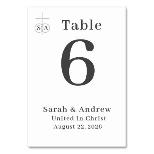 Traditional Catholic Wedding Table Number