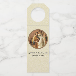 Traditional Catholic Wedding White lace Bottle Tag