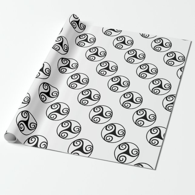Traditional Celtic Triskele Design  Wrapping Paper (Unrolled)