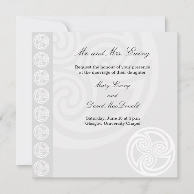 Traditional Celtic Wedding Invitation (Front)