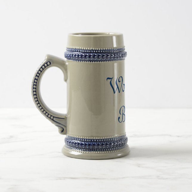 traditional ceramic beer stein (Left)