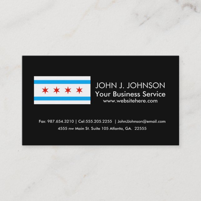 Traditional Chicago flag Business Card (Front)