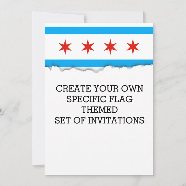 Traditional Chicago flag Invitation (Front)