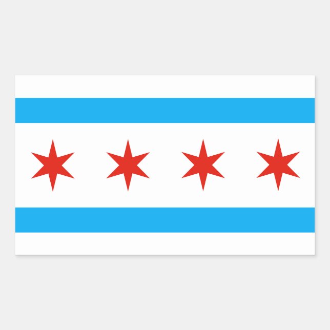 Traditional Chicago flag Rectangular Sticker (Front)