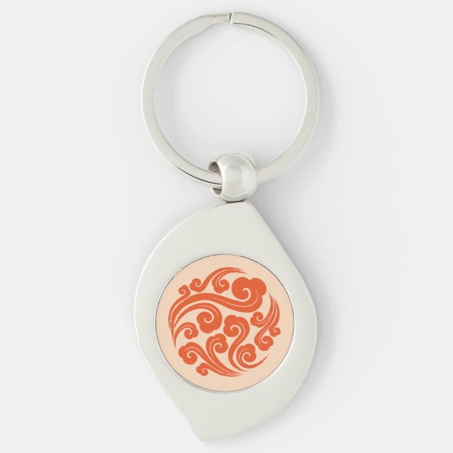 traditional Chinese auspicious cloud pattern Key Ring (Front)