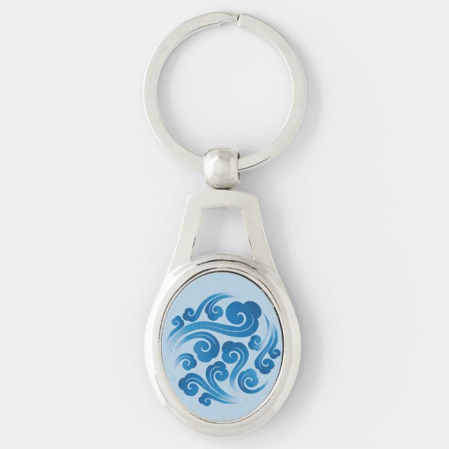 traditional Chinese auspicious cloud pattern Key Ring (Front)