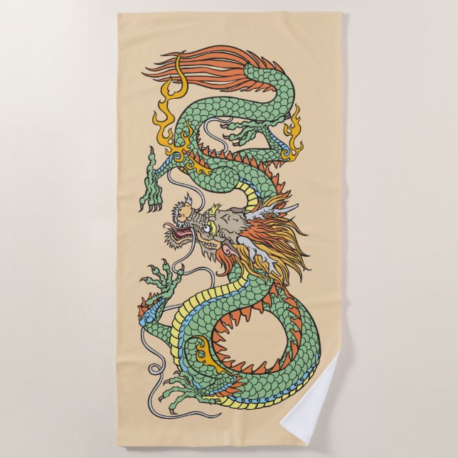 Traditional Chinese dragon Beach Towel (Front)