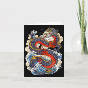 Traditional Chinese Dragon East Asia Dragon Ukiyoe Card