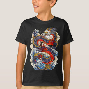 Traditional Chinese Dragon East Asia Dragon Ukiyoe T-Shirt