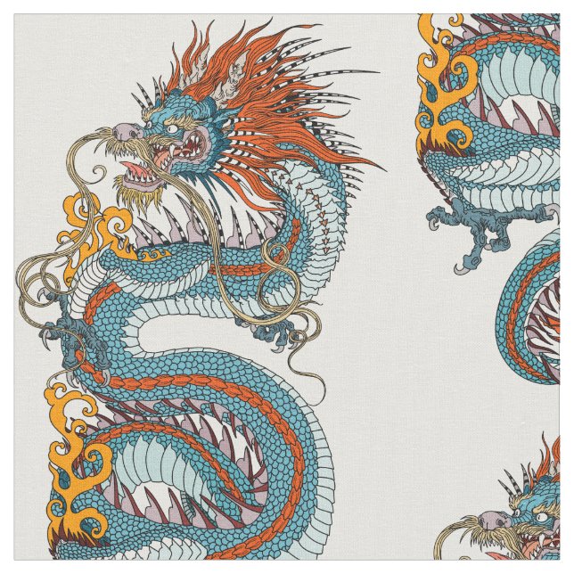 Traditional Chinese dragon Fabric (Close Up)