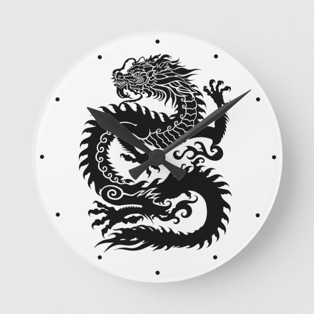 Traditional Chinese dragon Round Clock (Front)