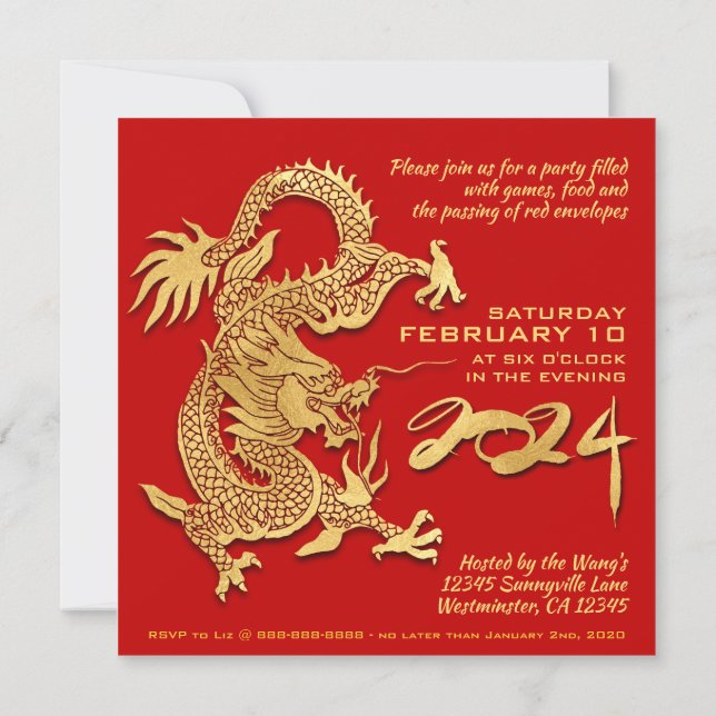 Traditional Chinese firecrackers Dragon Year SqC01 Card (Back)