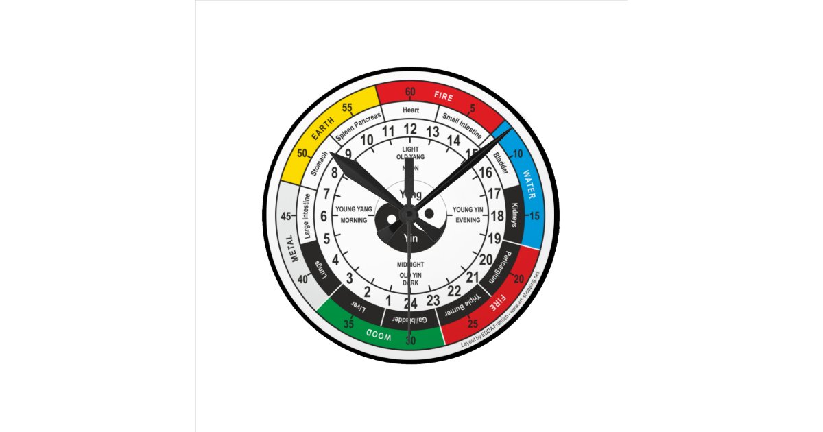 Traditional Chinese Medicine Body Clock Square Sti | Zazzle.co.nz