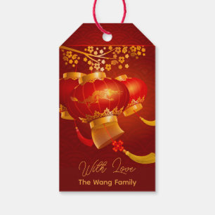 Traditional Chinese New Year Dragon Lanterns PersT Gift Tags
