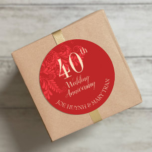 Traditional Chinese Wedding Anniversary Classic Round Sticker