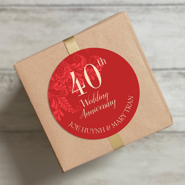 Traditional Chinese Wedding Anniversary Classic Round Sticker (Creator Uploaded)