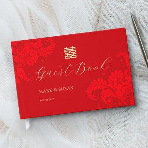 Traditional Chinese Wedding Guest Book (RED)