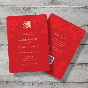 Traditional Chinese Wedding Invitation in English