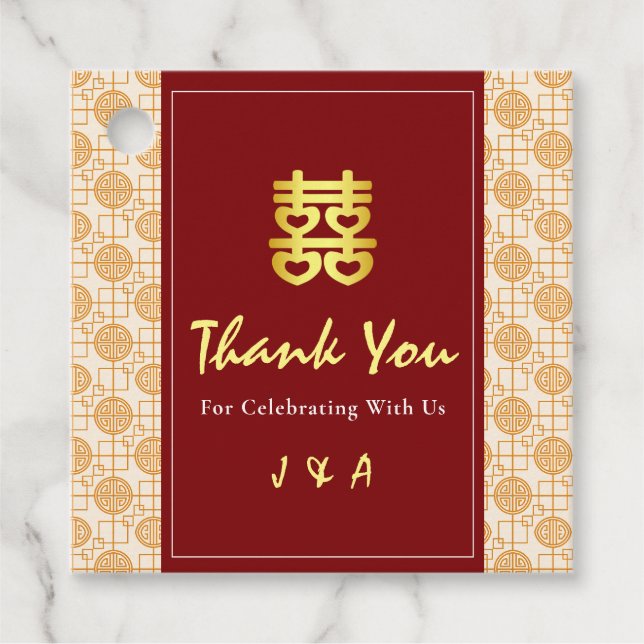 Traditional Chinese wedding peranakan  Favour Tags (Front)