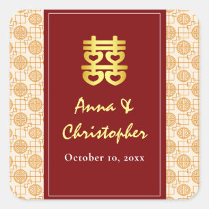 Traditional Chinese wedding peranakan Square Sticker