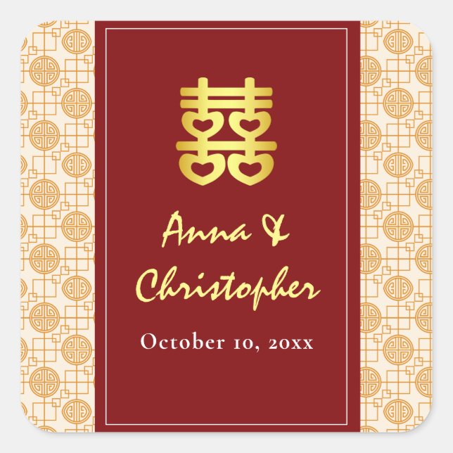 Traditional Chinese wedding peranakan Square Sticker (Front)
