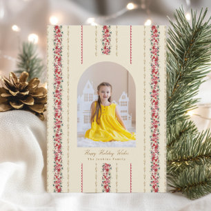 Traditional Christmas Botanical Tapestry Wallpaper Holiday Card