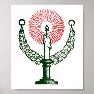 Traditional Christmas Candle Poster