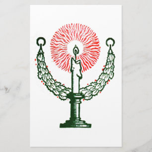 Traditional Christmas Candle Stationery