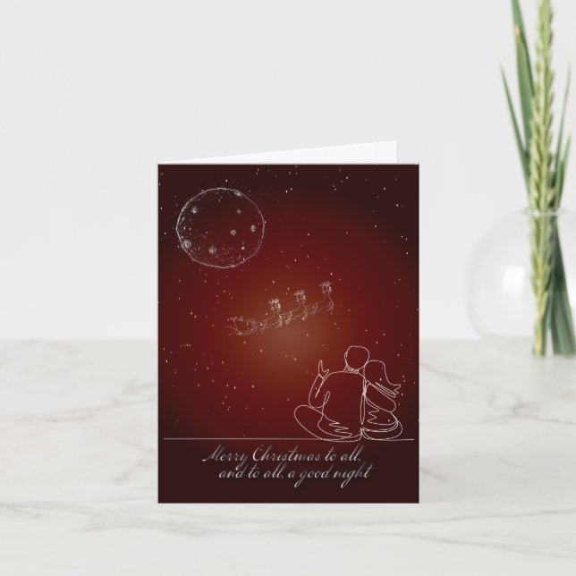 Traditional Christmas Card, Red, Couple, Santa Card (Front)