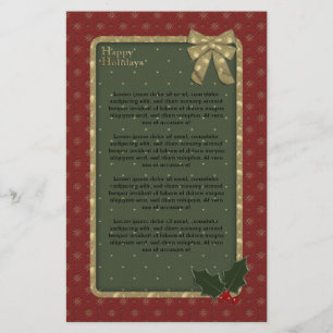 Traditional Christmas Design Stationery