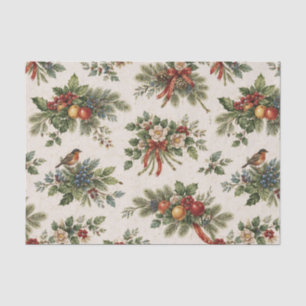 Traditional Christmas Holly and Winter Fruit Tissue Paper