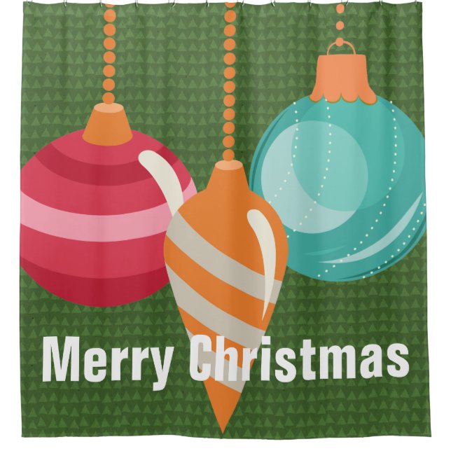 Traditional Christmas Ornaments Shower Curtain (Front)