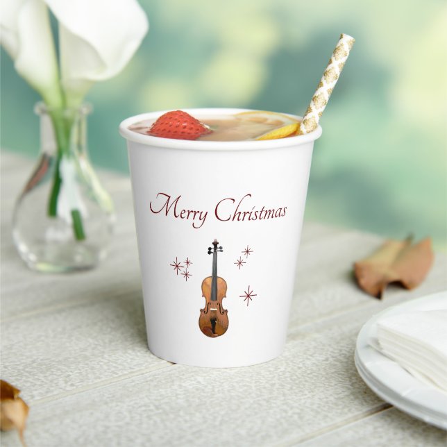 Traditional Christmas Party Musical Violin  Paper Cups (Insitu)