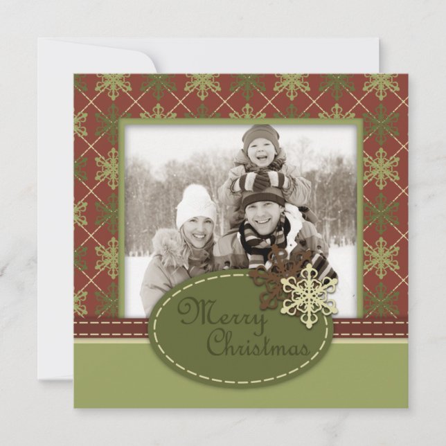Traditional Christmas Photo Card Square (Front)