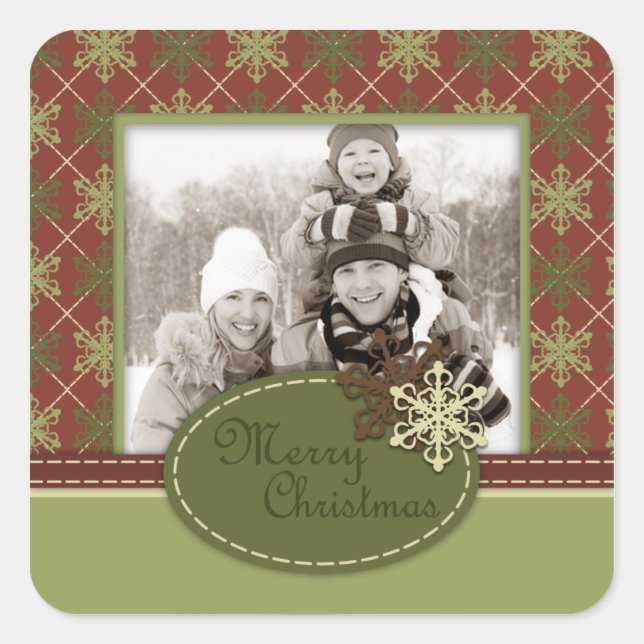 Traditional Christmas Photo Sticker (Front)