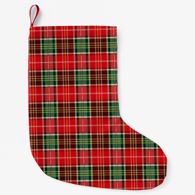 Traditional Christmas Plaid Small Christmas Stocking (Front)