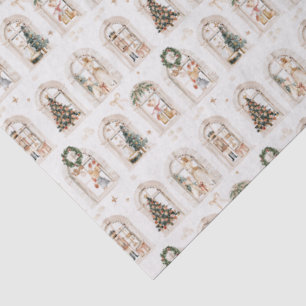 Traditional Christmas preparations mouse family Tissue Paper
