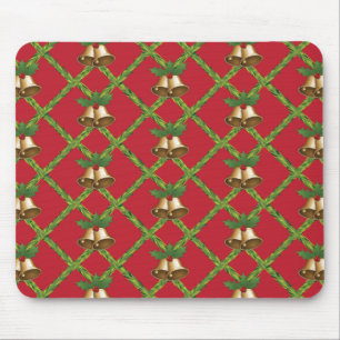 Traditional Christmas red and green jingle bells Mouse Pad