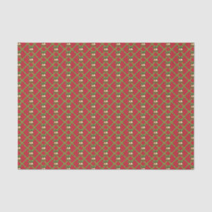 Traditional Christmas red and green jingle bells Tissue Paper