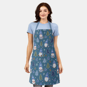 Traditional Christmas Reindeer Tree Pattern Apron