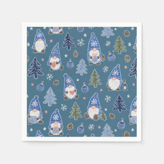 Traditional Christmas Reindeer Tree Pattern Napkin