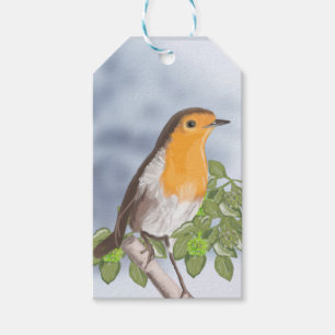 Traditional Christmas Robin and Ivy Gift Tags