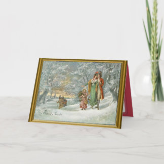 Traditional Christmas scene Holiday Card