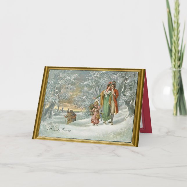 Traditional Christmas scene Holiday Card (Front)