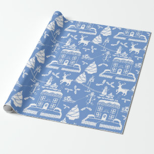 Traditional Christmas Scene Wrapping Paper