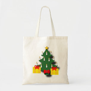 Traditional Christmas Tree with Candles Tote Bag