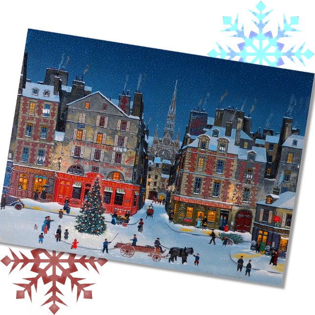 TRADITIONAL CHRISTMAS Winter Town Postcard (Creator Uploaded)