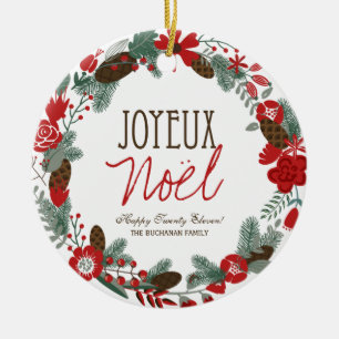 Traditional Christmas Wreath Photo Ornament